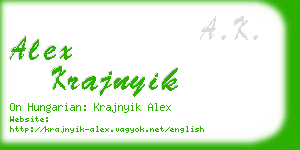 alex krajnyik business card